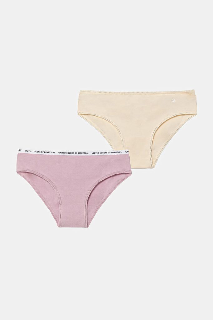 United Colors of Benetton chiloți copii 2-pack culoarea bej