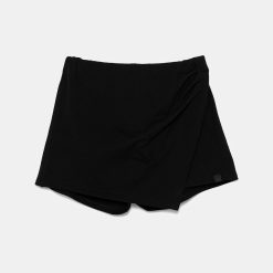 United Colors of Benetton fustă-pantalon din bumbac pentru copii culoarea negru