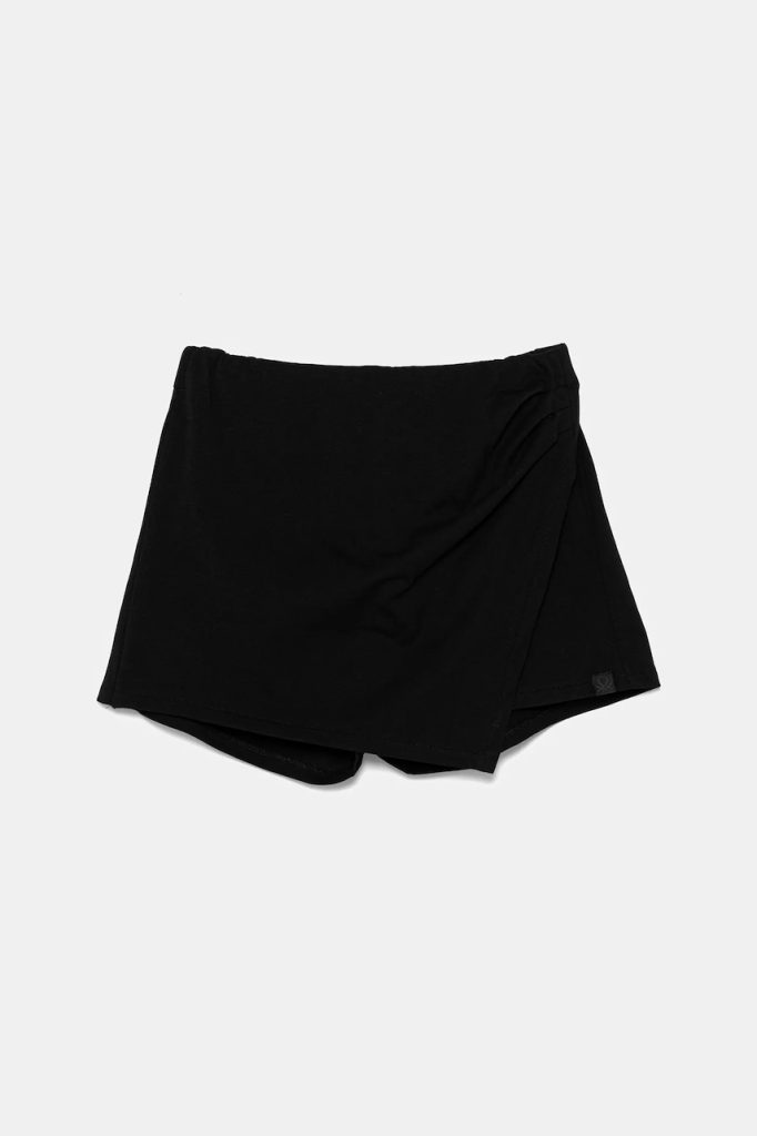 United Colors of Benetton fustă-pantalon din bumbac pentru copii culoarea negru