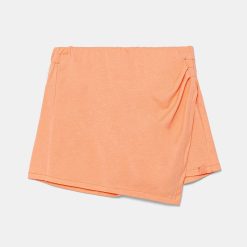 United Colors of Benetton fustă-pantalon din bumbac pentru copii culoarea portocaliu