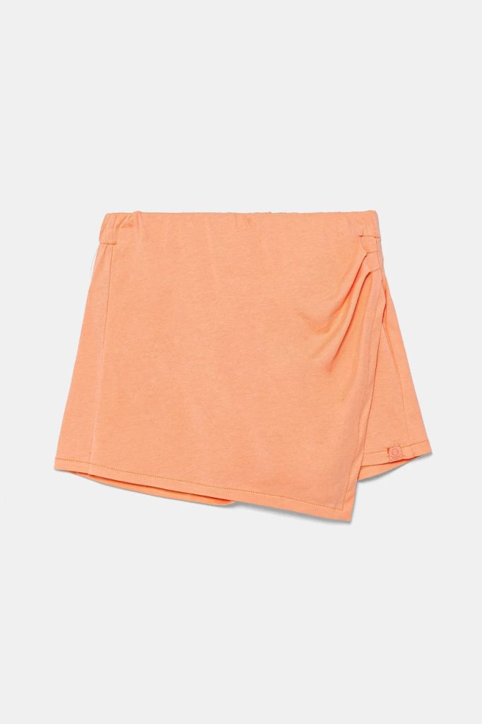 United Colors of Benetton fustă-pantalon din bumbac pentru copii culoarea portocaliu