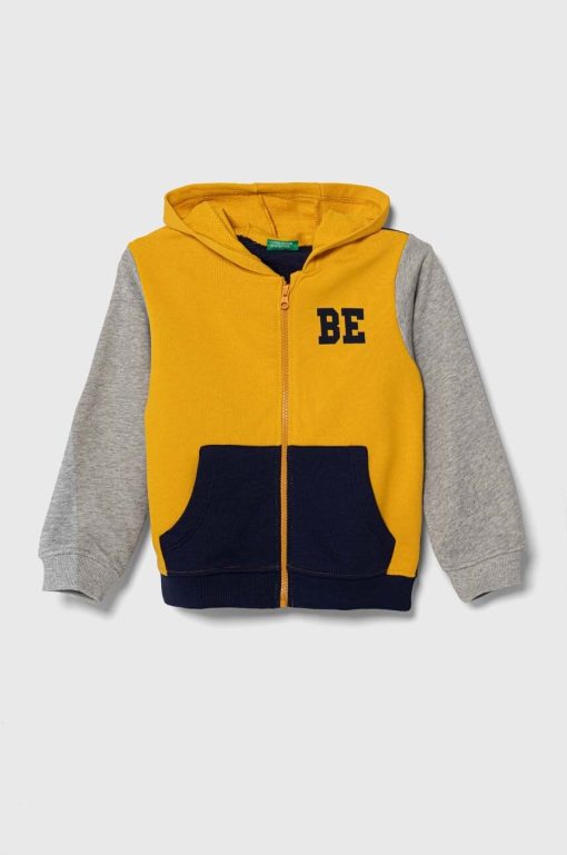 United Colors of Benetton hanorac de bumbac pentru copii cu glugă