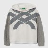 United Colors of Benetton hanorac de bumbac pentru copii culoarea alb