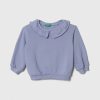 United Colors of Benetton hanorac de bumbac pentru copii culoarea violet