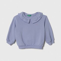 United Colors of Benetton hanorac de bumbac pentru copii culoarea violet