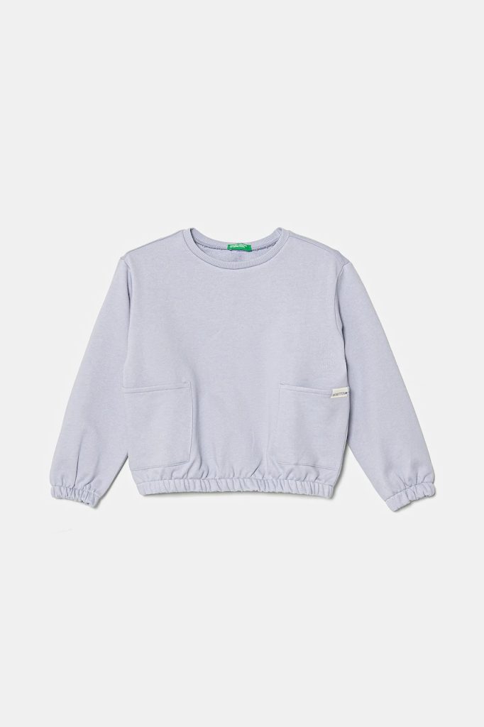 United Colors of Benetton hanorac de bumbac pentru copii neted
