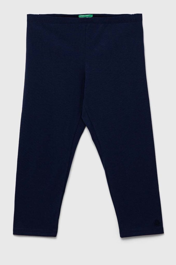 United Colors of Benetton leggins copii culoarea albastru marin