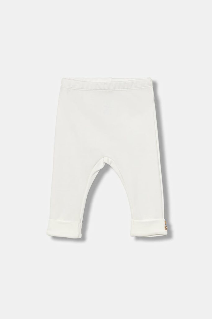 United Colors of Benetton leggins din bumbac pentru bebeluși culoarea alb