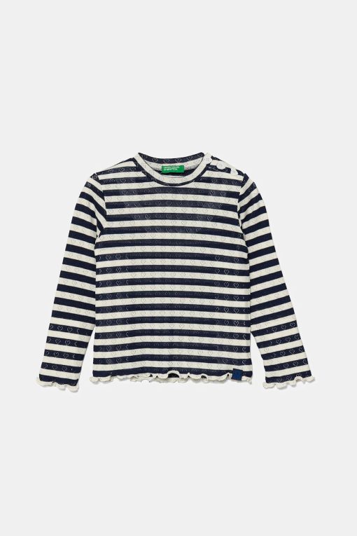 United Colors of Benetton longsleeve copii culoarea bleumarin