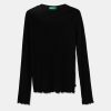 United Colors of Benetton longsleeve copii culoarea negru