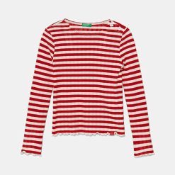 United Colors of Benetton longsleeve copii culoarea rosu