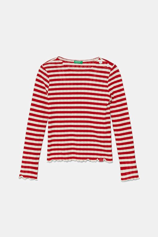 United Colors of Benetton longsleeve copii culoarea rosu