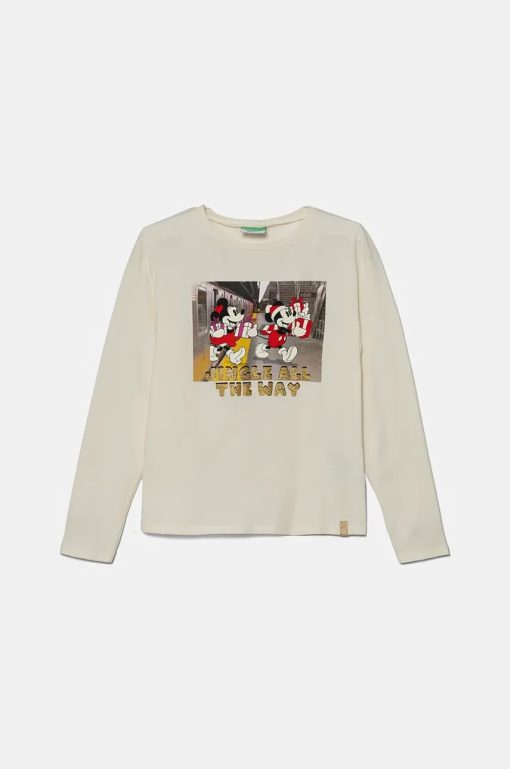 United Colors of Benetton longsleeve culoarea bej