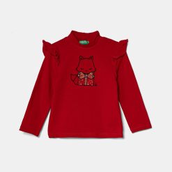 United Colors of Benetton longsleeve culoarea rosu