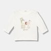 United Colors of Benetton longsleeve din bumbac pentru bebeluși culoarea alb
