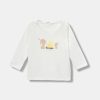United Colors of Benetton longsleeve din bumbac pentru bebeluși culoarea alb