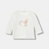 United Colors of Benetton longsleeve din bumbac pentru bebeluși culoarea alb