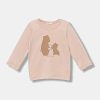 United Colors of Benetton longsleeve din bumbac pentru bebeluși culoarea roz