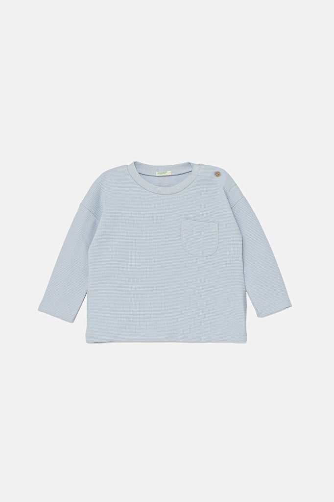 United Colors of Benetton longsleeve din bumbac pentru bebeluși uni