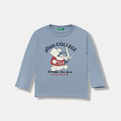 United Colors of Benetton longsleeve din bumbac pentru copii cu imprimeu