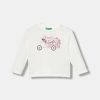 United Colors of Benetton longsleeve din bumbac pentru copii culoarea alb