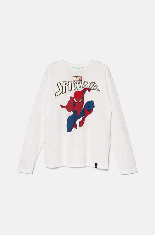 United Colors of Benetton longsleeve din bumbac pentru copii culoarea alb