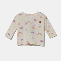 United Colors of Benetton longsleeve din bumbac pentru copii culoarea bej