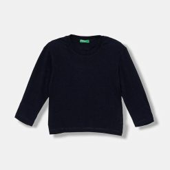 United Colors of Benetton longsleeve din bumbac pentru copii culoarea bleumarin