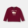United Colors of Benetton longsleeve din bumbac pentru copii culoarea bordo