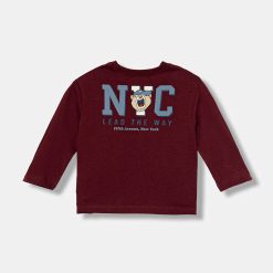 United Colors of Benetton longsleeve din bumbac pentru copii culoarea bordo