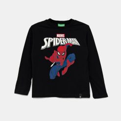 United Colors of Benetton longsleeve din bumbac pentru copii culoarea negru