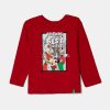 United Colors of Benetton longsleeve din bumbac pentru copii culoarea rosu