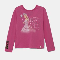 United Colors of Benetton longsleeve din bumbac pentru copii culoarea violet