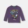 United Colors of Benetton longsleeve din bumbac pentru copii culoarea violet