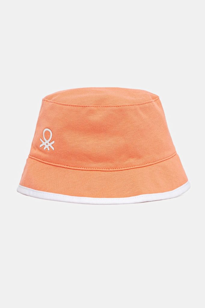 United Colors of Benetton pălărie reversibilă pentru copii culoarea portocaliu