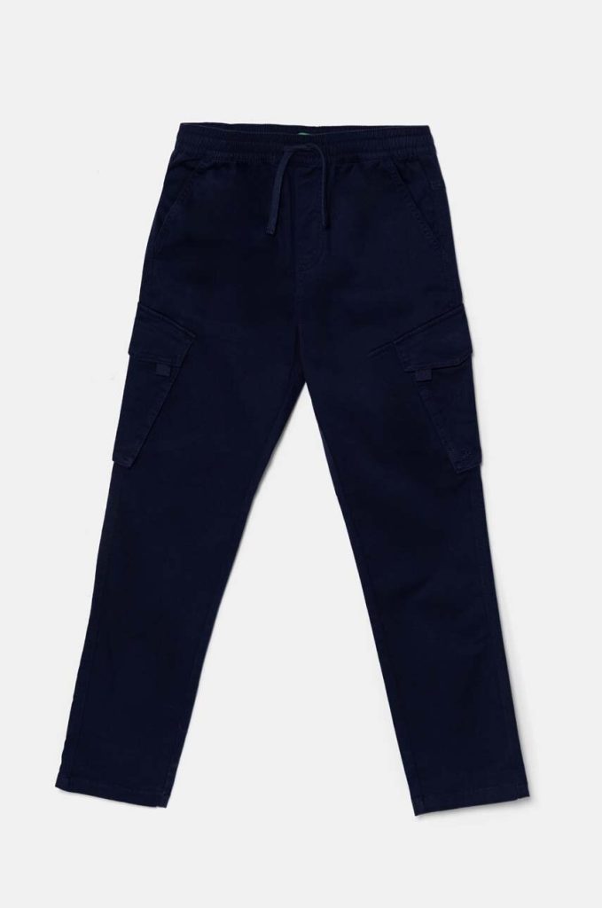 United Colors of Benetton pantaloni copii culoarea albastru marin