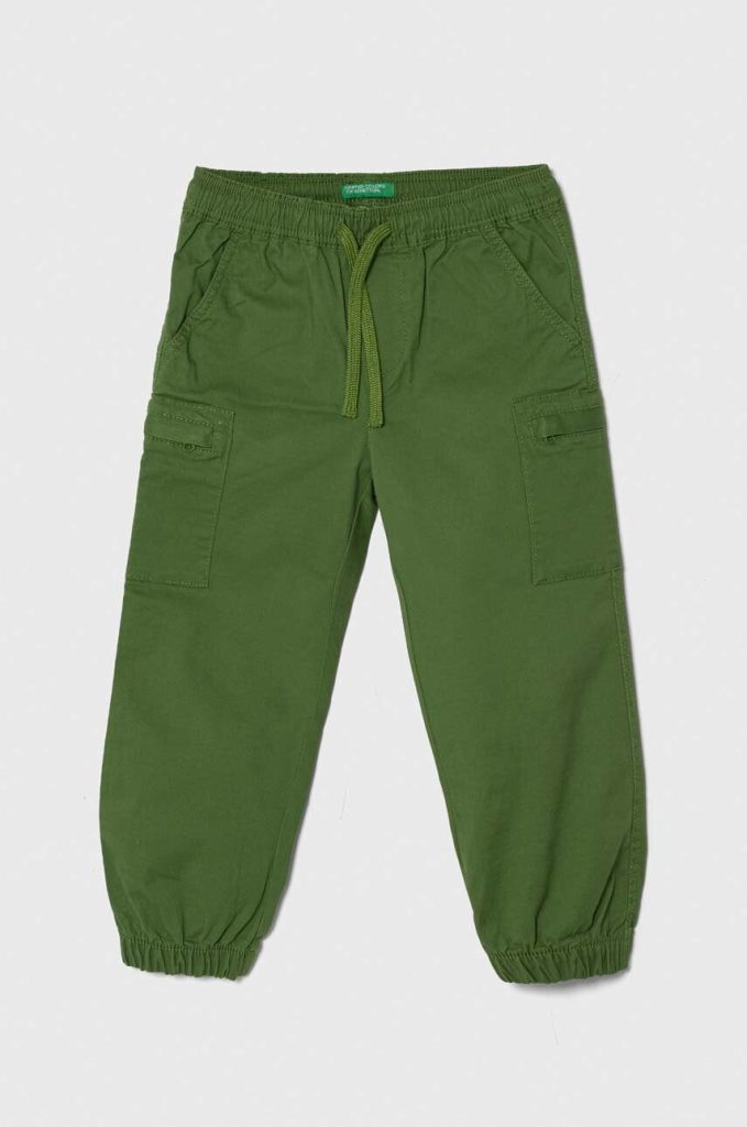 United Colors of Benetton pantaloni copii culoarea verde