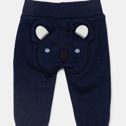 United Colors of Benetton pantaloni de trening din bumbac pentru bebeluși culoarea albastru marin