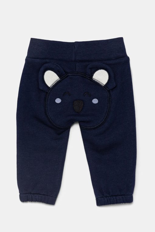 United Colors of Benetton pantaloni de trening din bumbac pentru bebeluși culoarea albastru marin