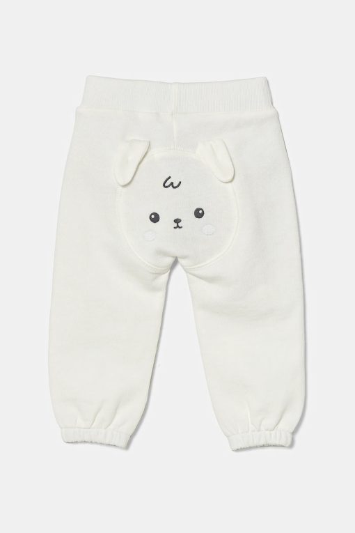 United Colors of Benetton pantaloni de trening din bumbac pentru bebeluși culoarea bej