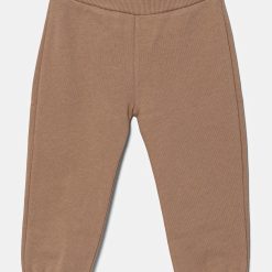 United Colors of Benetton pantaloni de trening din bumbac pentru bebeluși culoarea verde