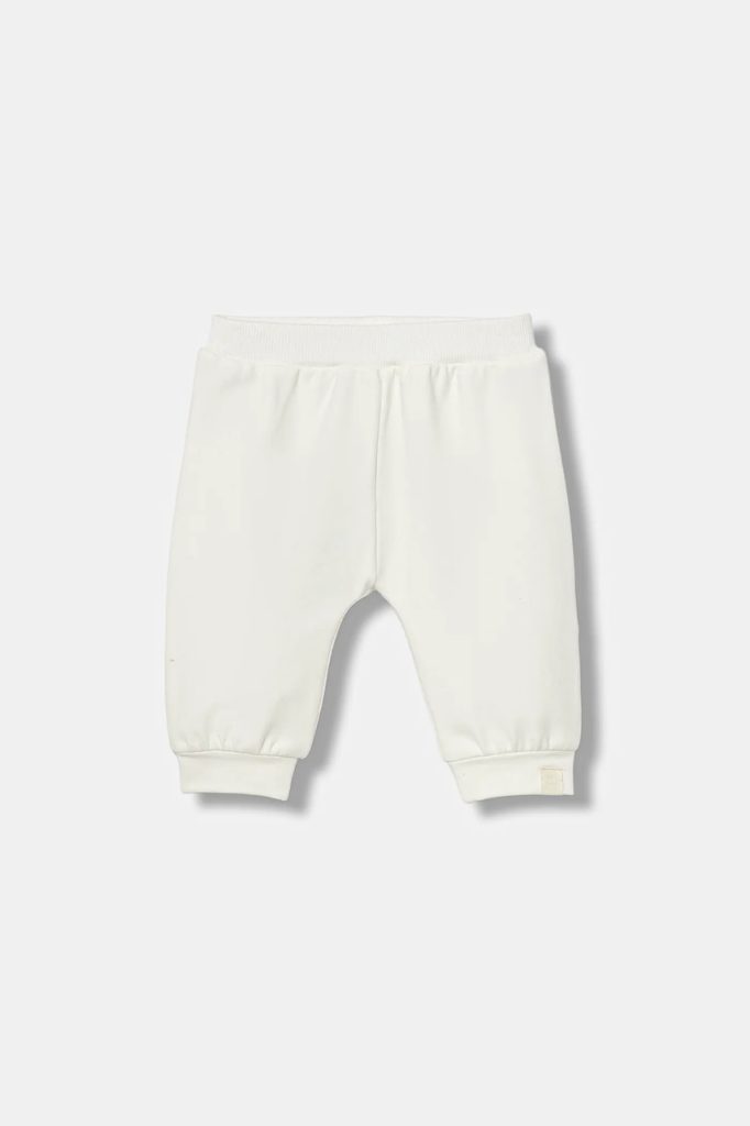 United Colors of Benetton pantaloni de trening pentru bebeluși culoarea bej