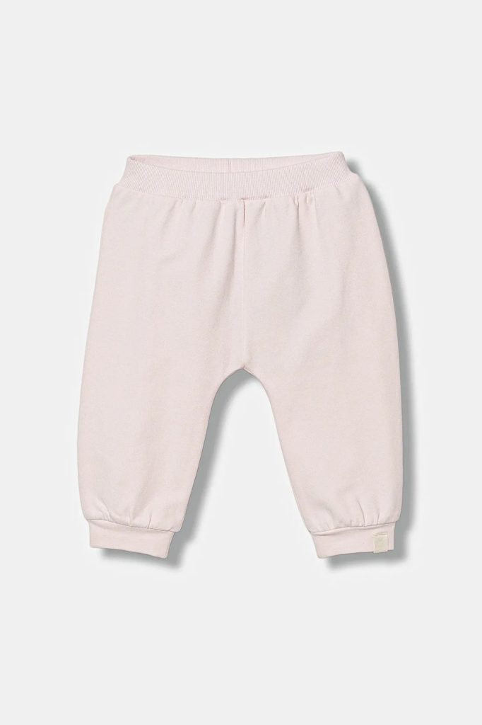 United Colors of Benetton pantaloni de trening pentru bebeluși culoarea roz