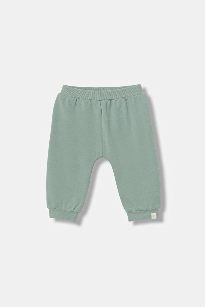 United Colors of Benetton pantaloni de trening pentru bebeluși culoarea turcoaz