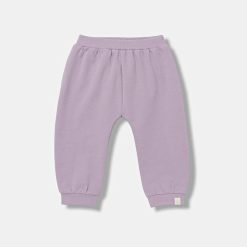 United Colors of Benetton pantaloni de trening pentru bebeluși culoarea violet