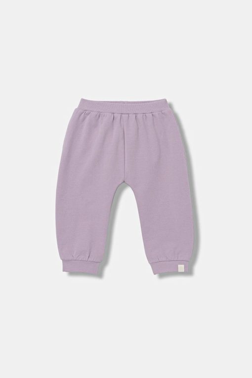 United Colors of Benetton pantaloni de trening pentru bebeluși culoarea violet