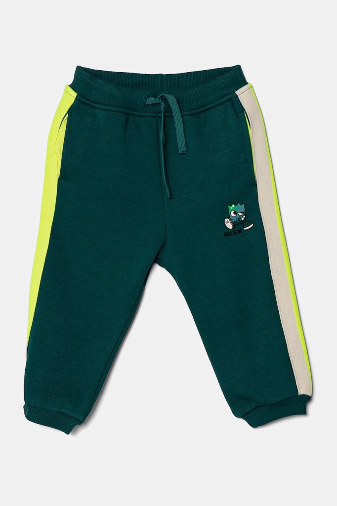United Colors of Benetton pantaloni de trening pentru copii culoarea verde