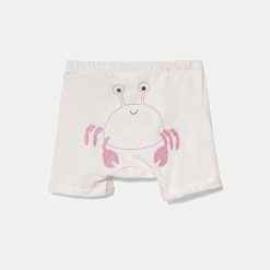 United Colors of Benetton pantaloni scurți din bumbac pentru bebeluși culoarea roz