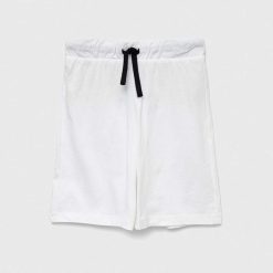 United Colors of Benetton pantaloni scurți din bumbac pentru copii culoarea alb