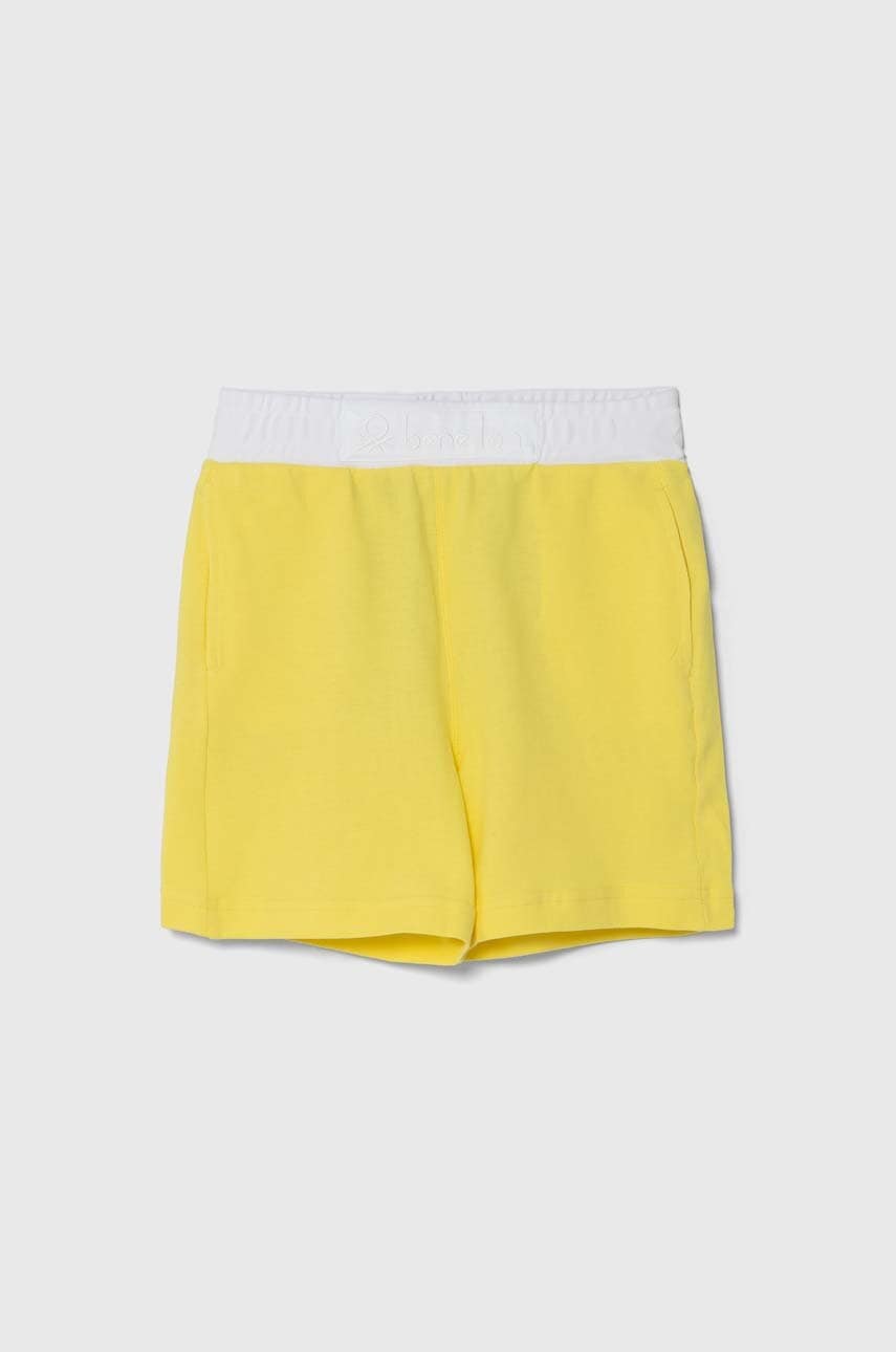 United Colors of Benetton pantaloni scurți din bumbac pentru copii culoarea galben